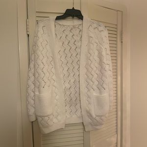 World Market white knit sweater OS